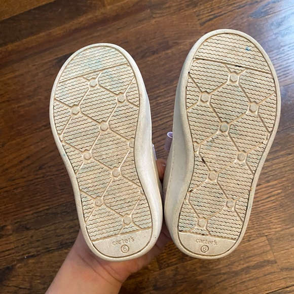 Carter's- toddler size 6 skater shoe unisex Blush Cream Kid Sneakers Miriam baby - Picture 8 of 16